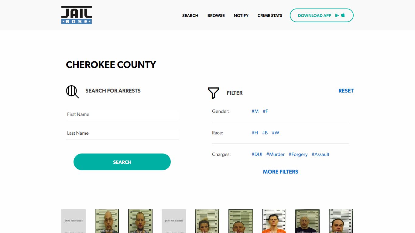 Cherokee County Jail Inmate Search and Mugshots | JailBase